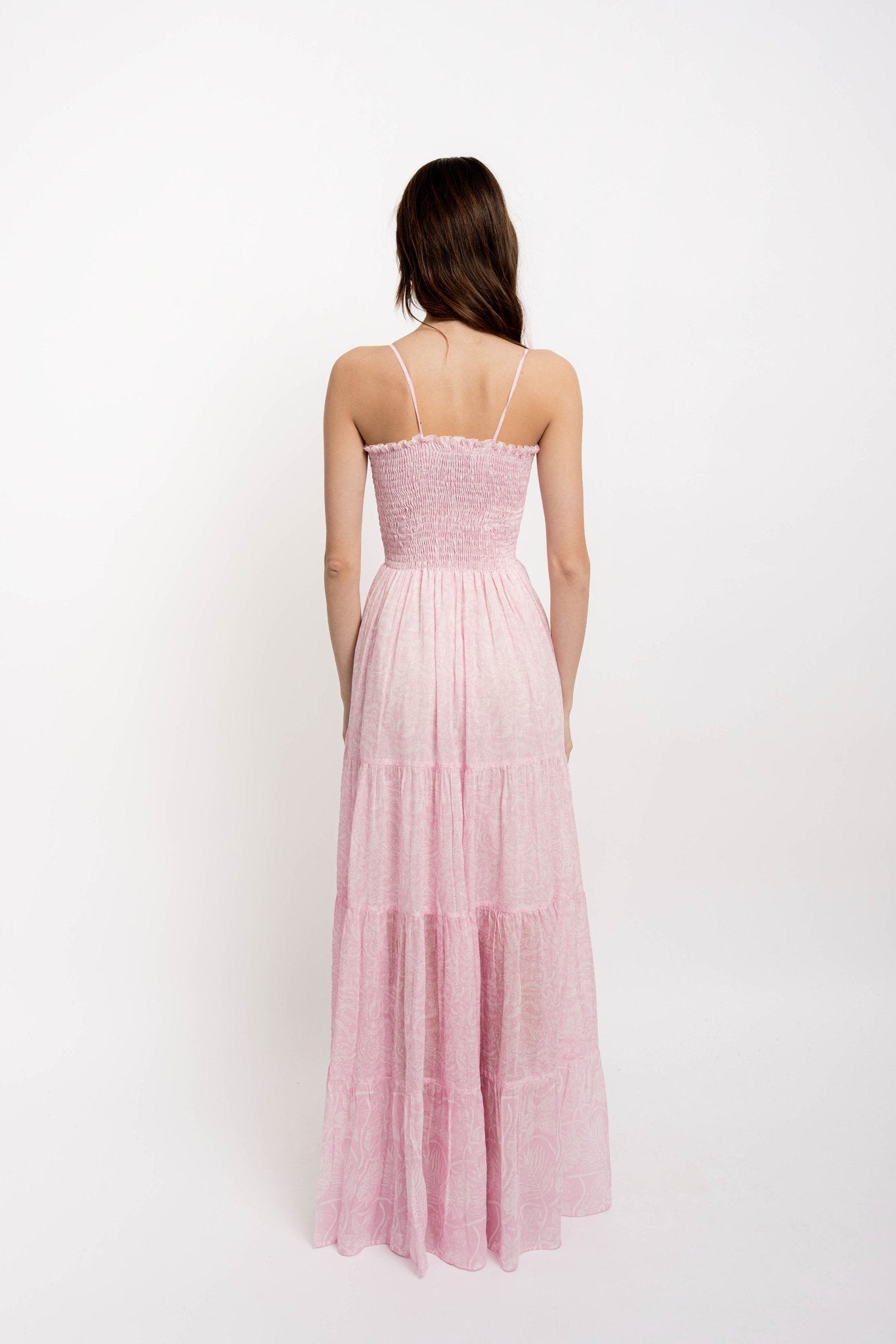 IRENE Long Strap Dress Silky Cotton VM Print - Dresses - Jacques Zolty Saint Barths