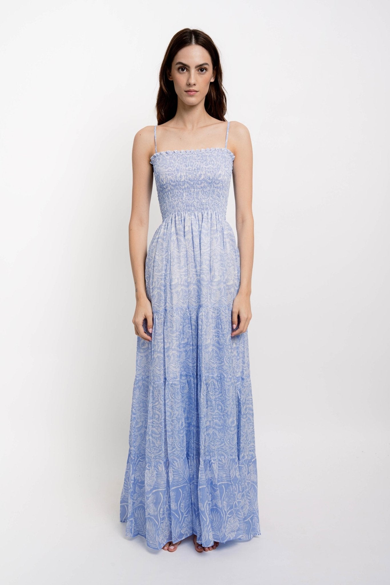 Irene Long Strap Dress Silky Cotton VM Print | Women's Luxury Dress |  Jacques Zolty St Barth