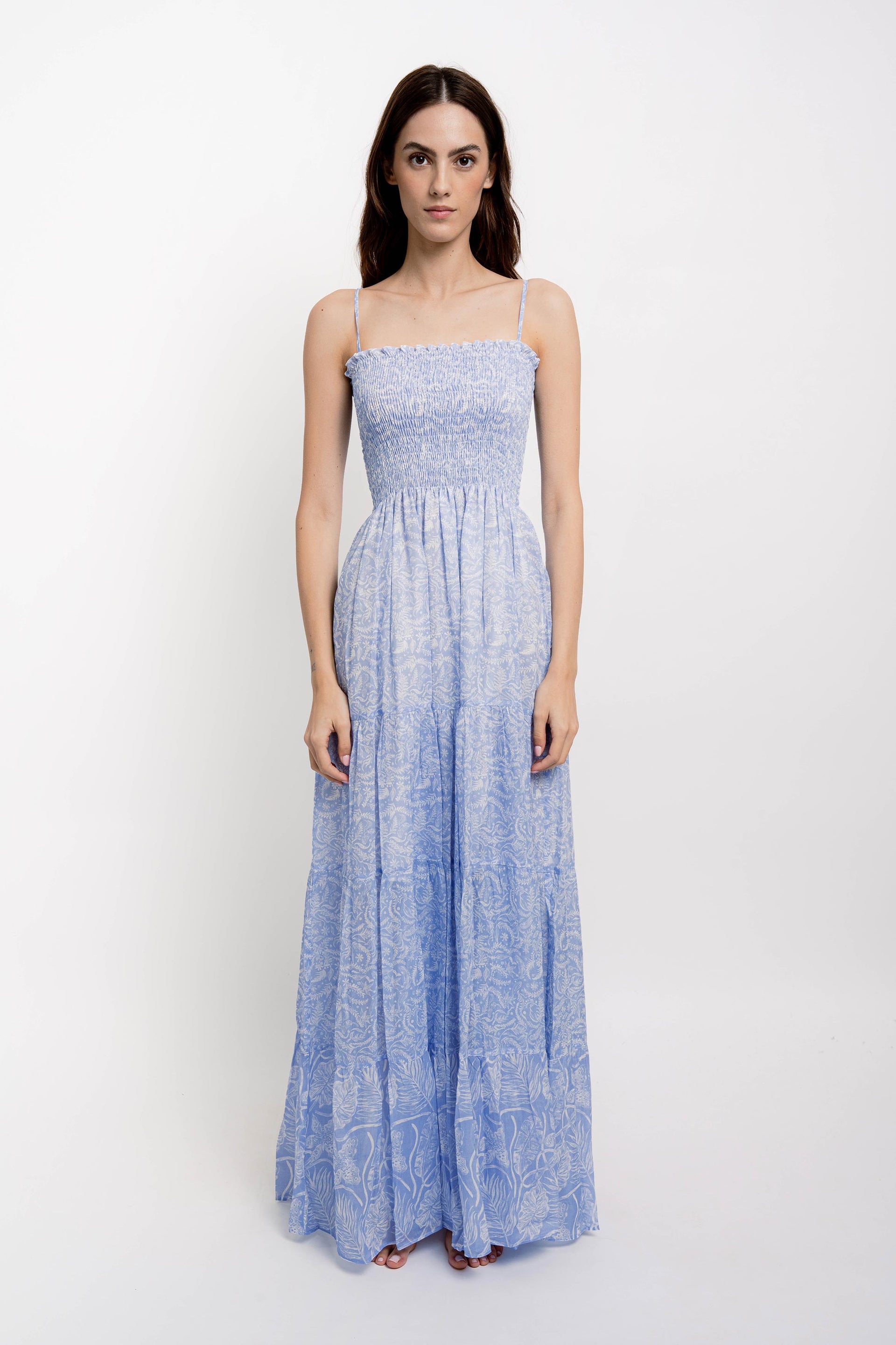 Irene Long Strap Dress Silky Cotton VM Print