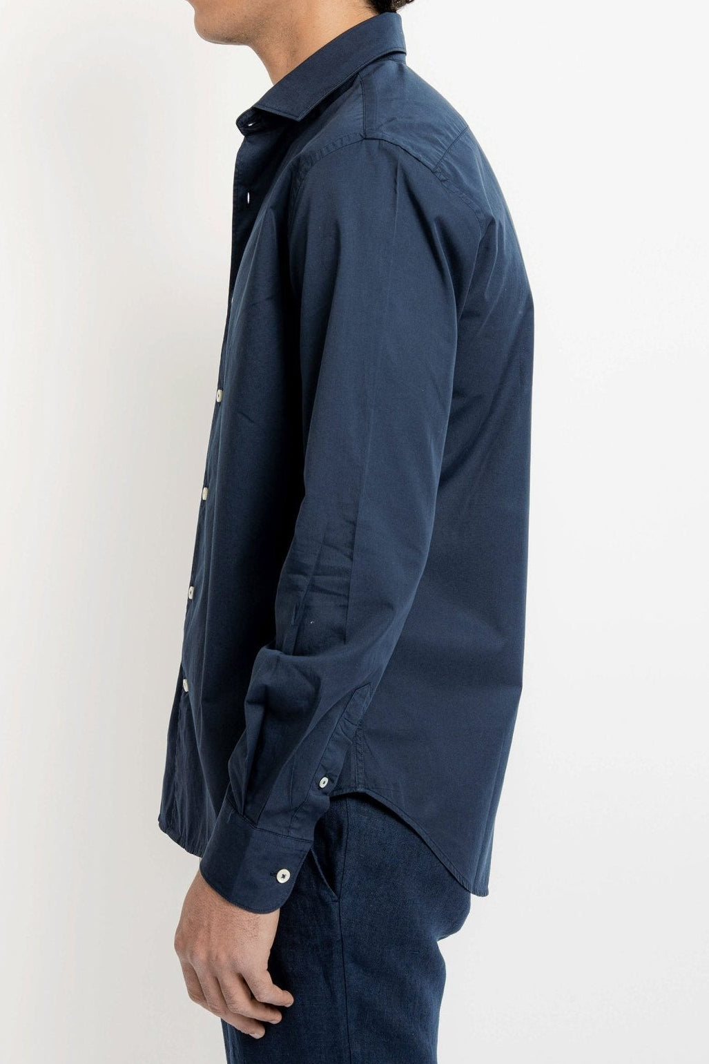 Man in navy Cotton Shirt - Shirts - Jacques Zolty Saint Barths