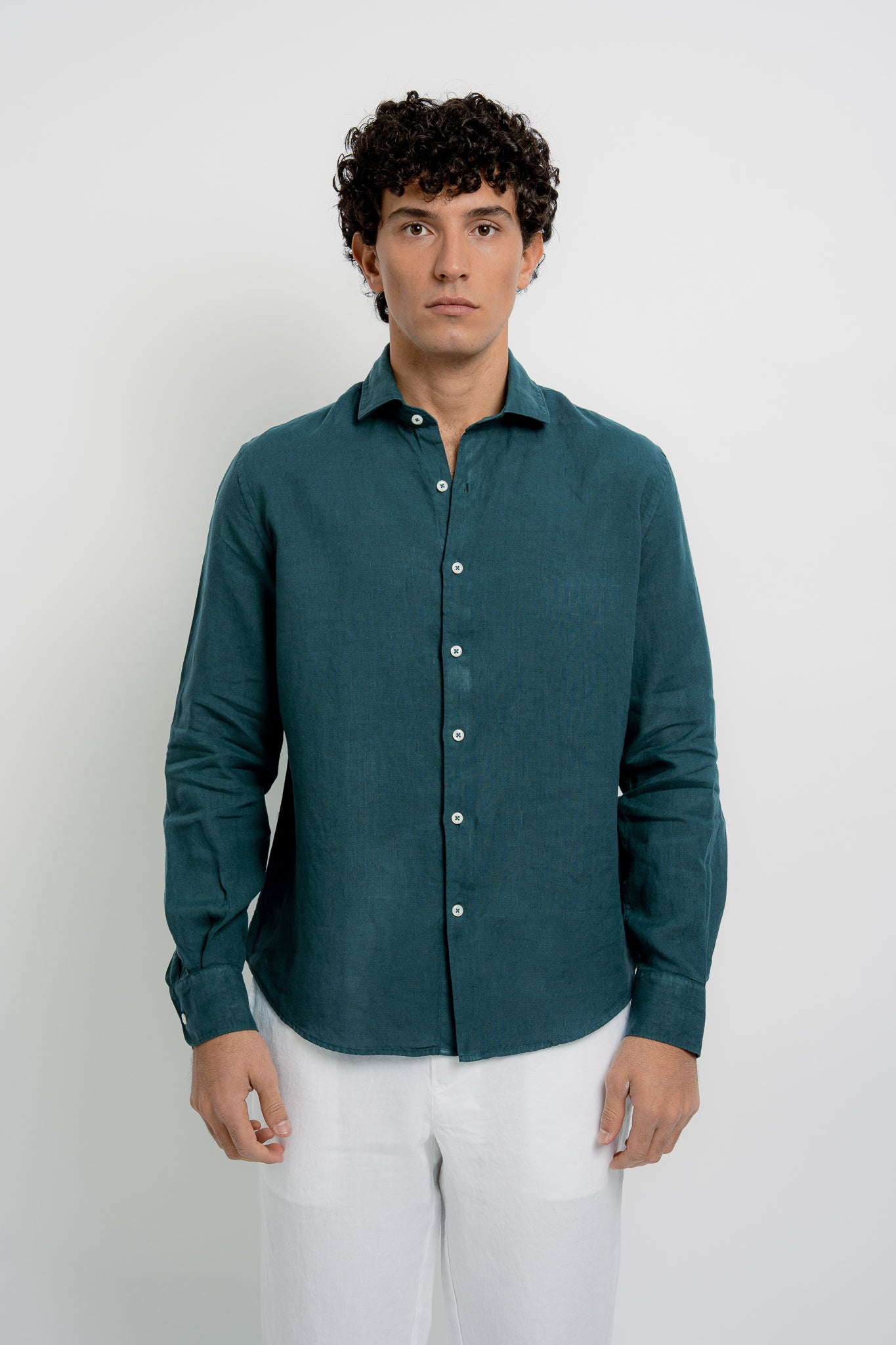 JACQUES Mens Linen Shirt Solid Colors