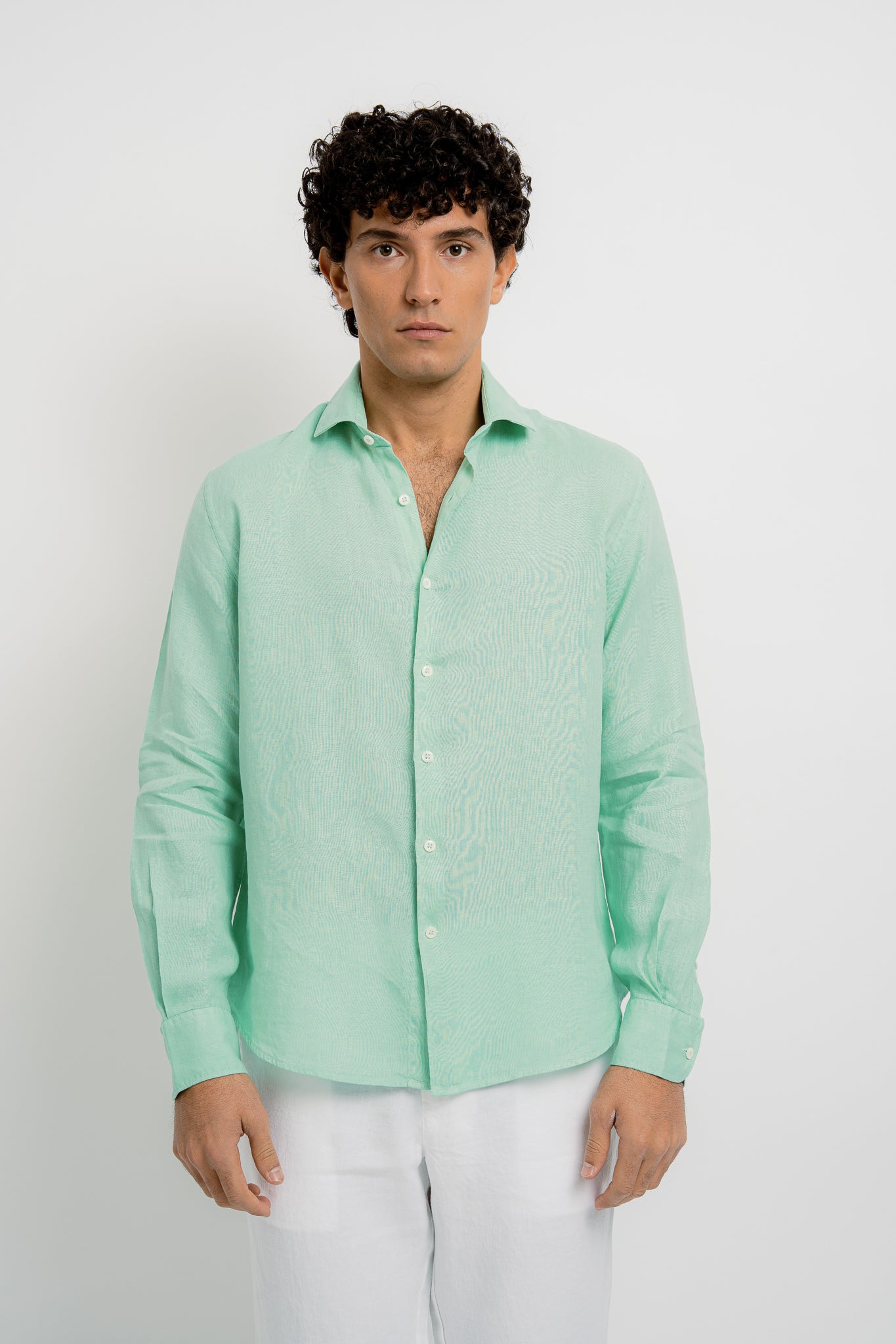 JACQUES Mens Linen Shirt Solid Colors