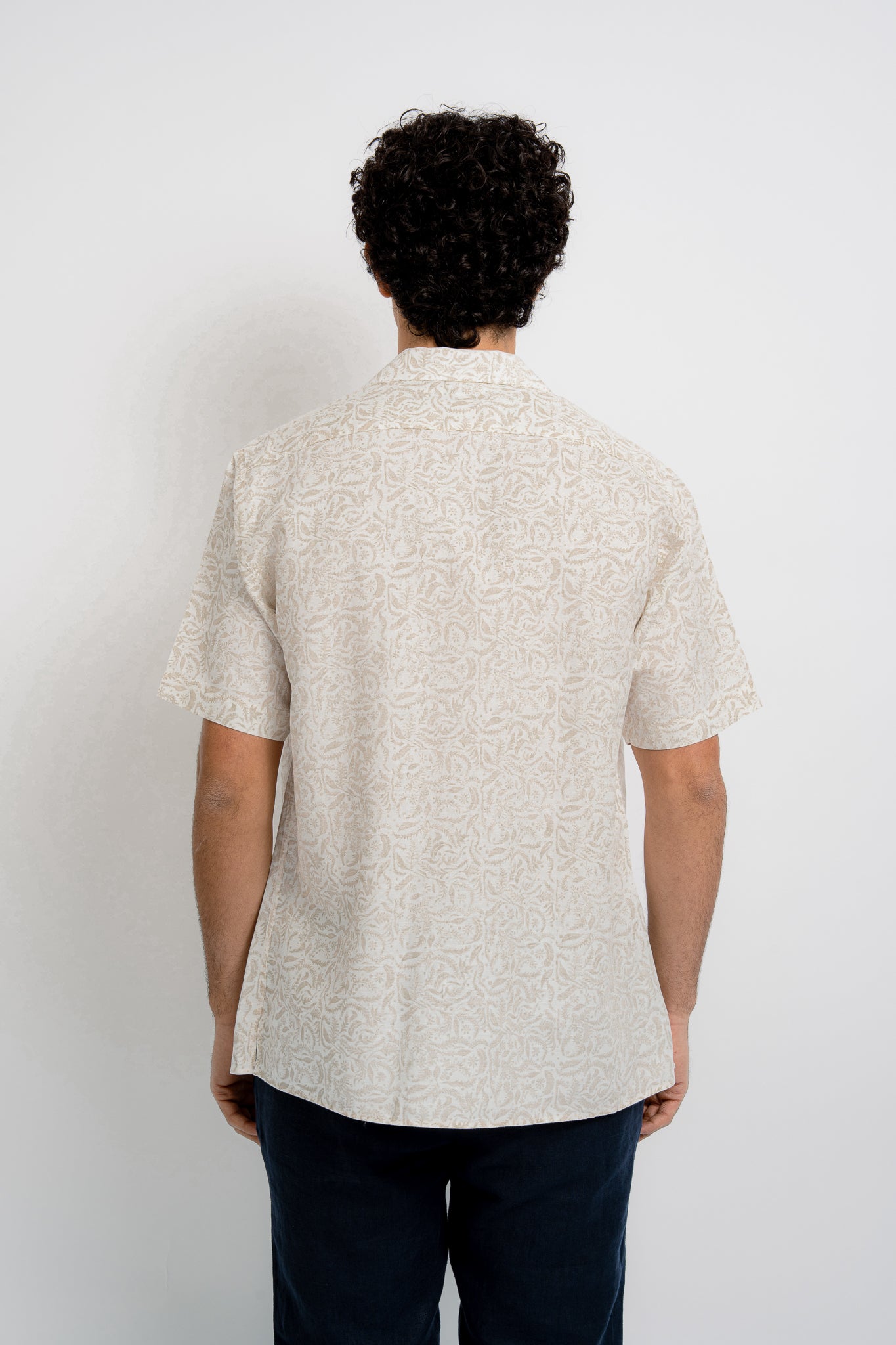 ARNAUD Linen VM Print Beige - Shirts - Jacques Zolty Saint Barths