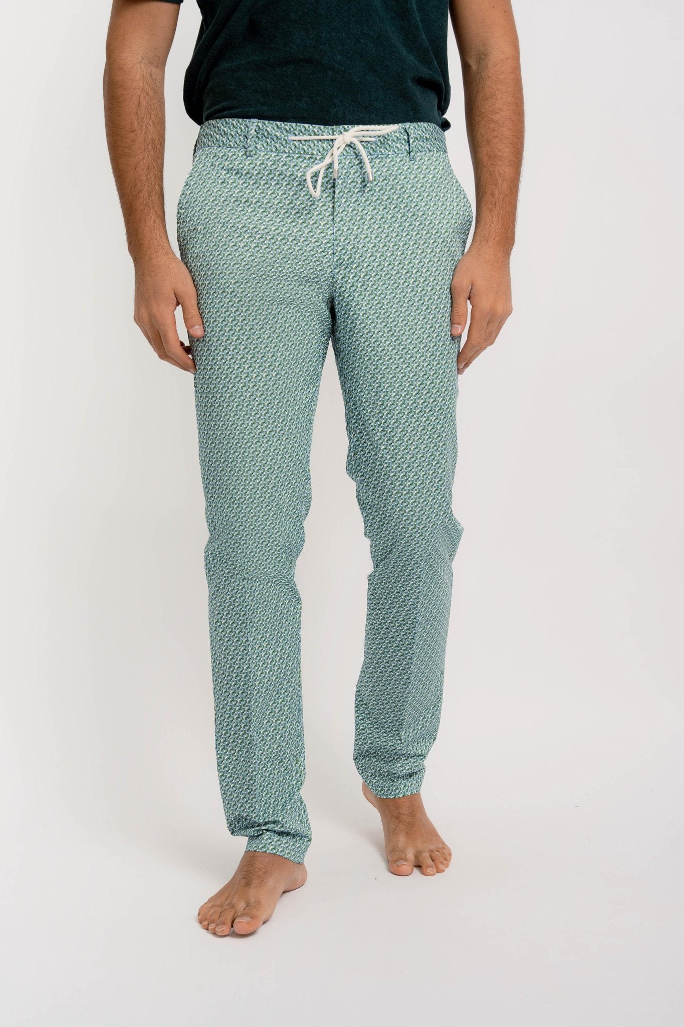 NICOLAS Cotton JZ Print Trousers - Pants - Jacques Zolty Saint Barths