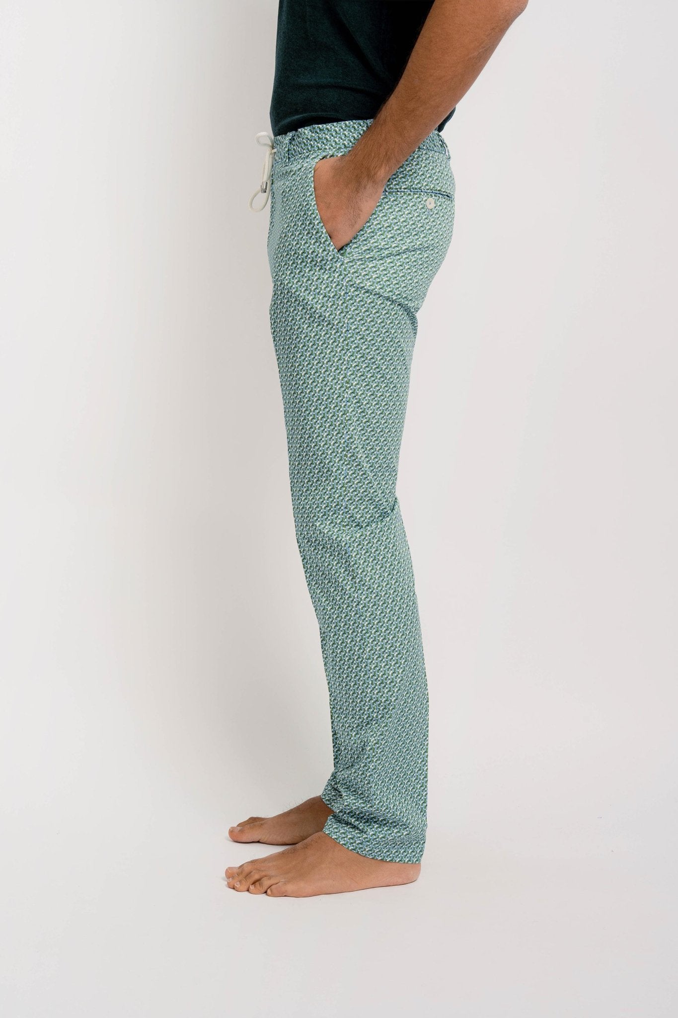 NICOLAS Cotton JZ Print Trousers - Pants - Jacques Zolty Saint Barths
