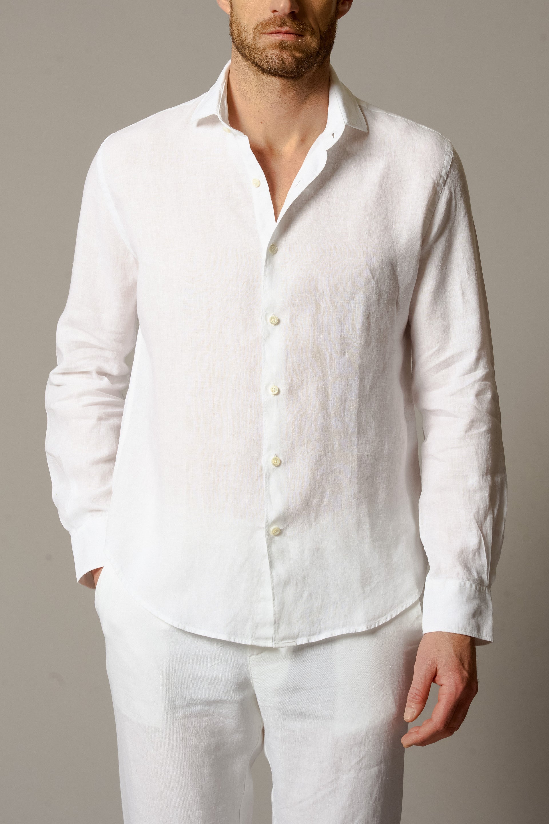 JACQUES Mens Linen Shirt Solid Colors